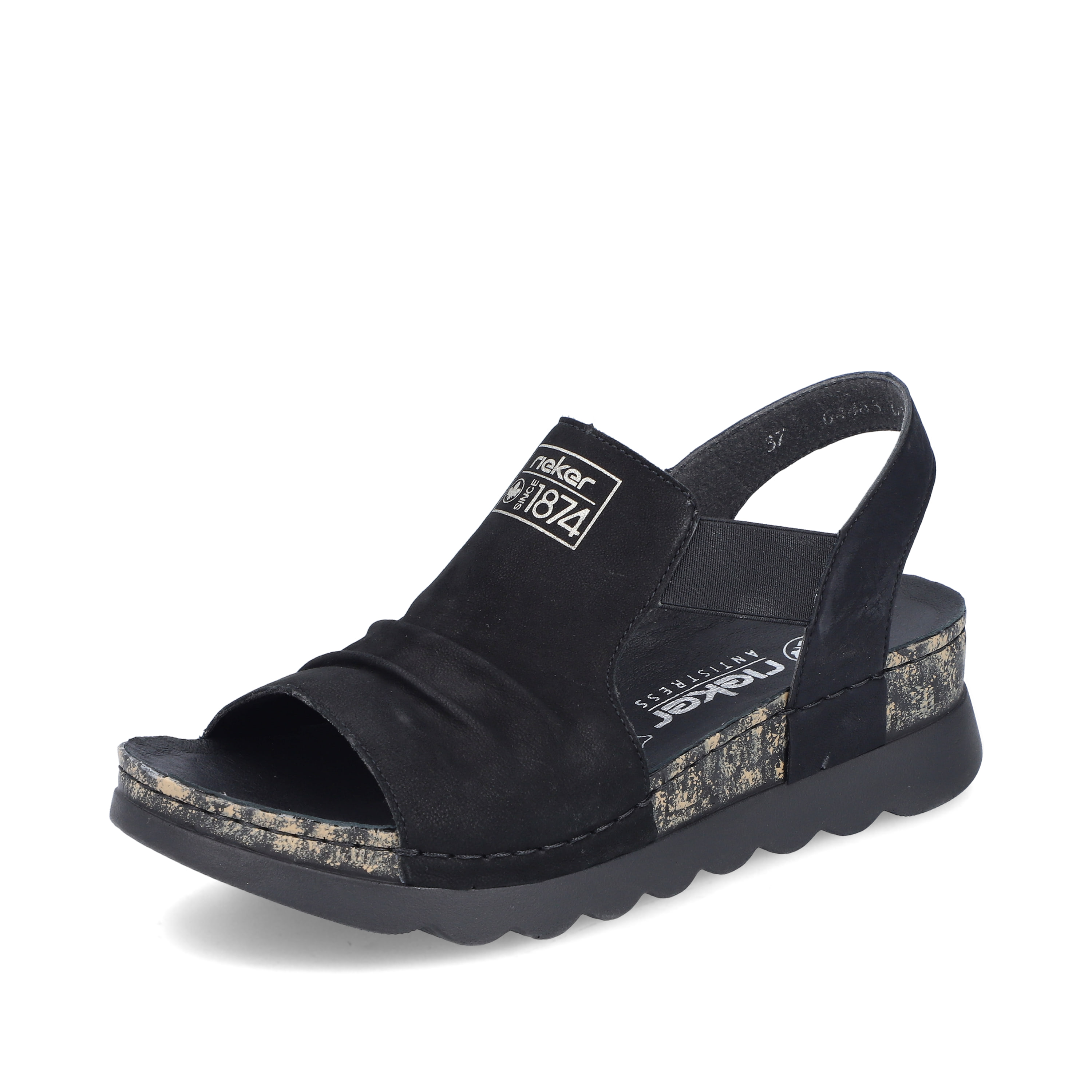 Rieker Damen Riemchensandalen asphaltschwarz