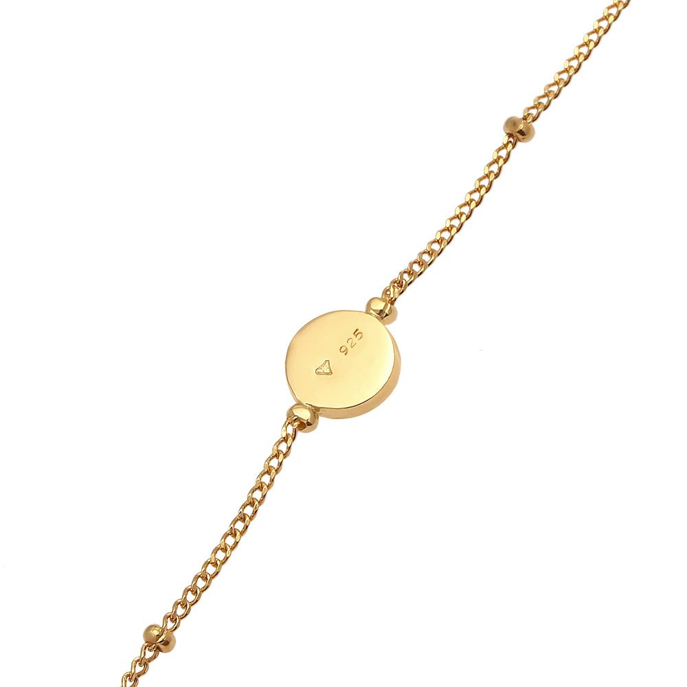Elli Elli Bracelet Chaîne de boules pour dames élégante avec opale synthétique en arge Bracelet