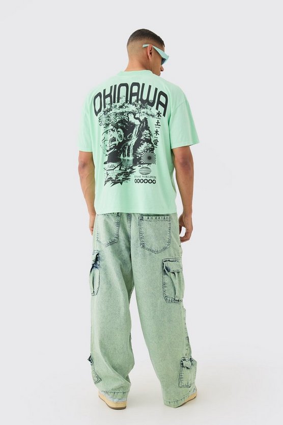 Oversize T-Shirt mit Okinawa-Print