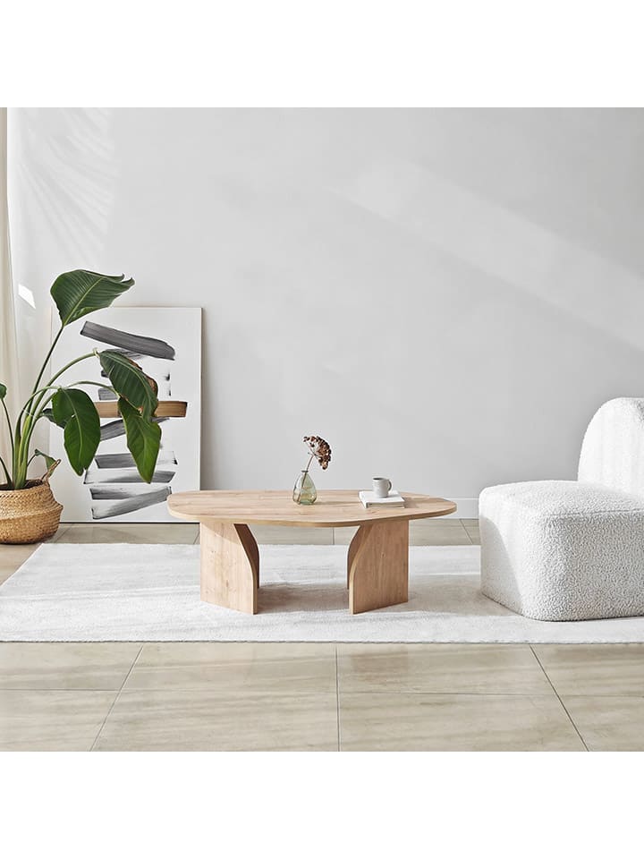 Evila Couchtisch ''Rock'' in Hellbraun - (B)100 x (H)35 x (T)60 cm günstig kaufen onesize