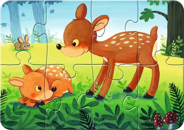 Kinderpuzzle ab 2 Jahren - Kleine Tierfamilien - 2 + 4 + 6 + 8 Teile