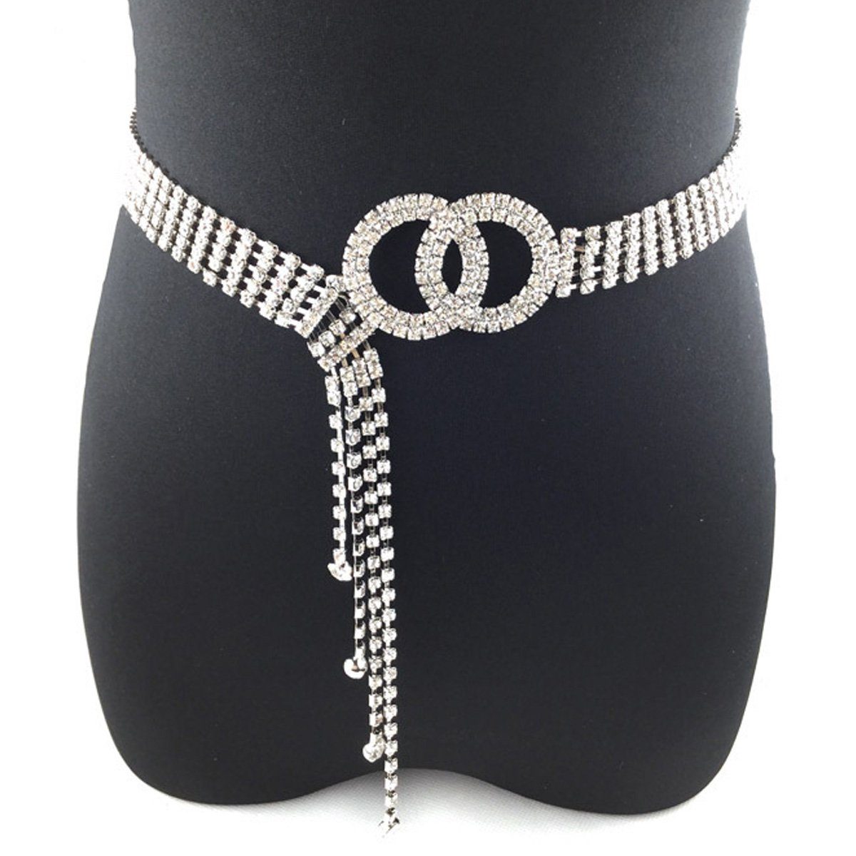 Houhence Kettengürtel Frauen Strass Gürtel für Kleid Diamantkette Gürtel Kristall glänzend