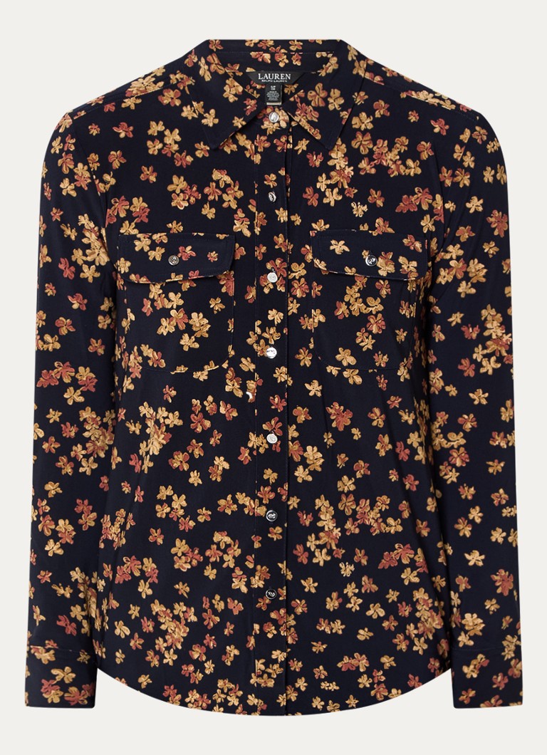 Ralph Lauren Blouse with leaf print and chest pockets