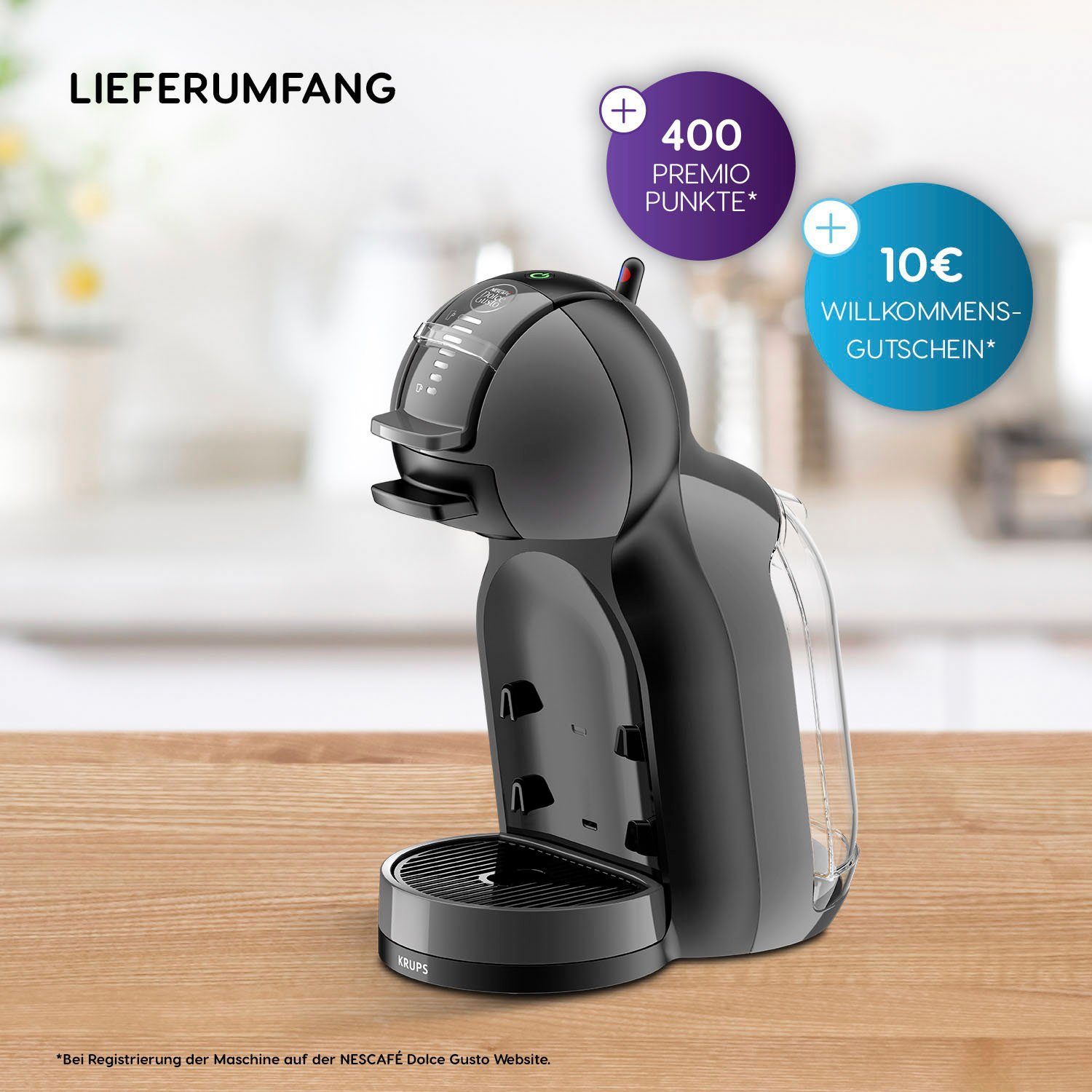 NESCAFÉ® Dolce Gusto® Kapselmaschine KP1208 Mini Me, samtige Crema, Play & Select-Funktion, automatische Abschaltung
