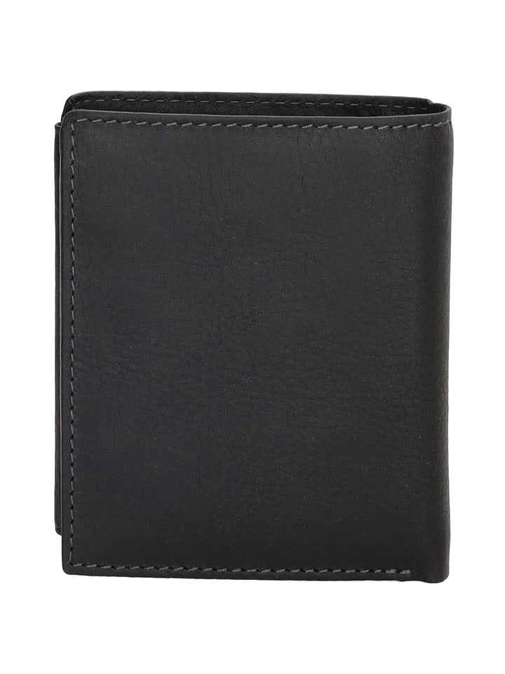 HIDE & STITCHES Leder-Geldbörse in Schwarz - (B)10 x (H)8 x (T)1,5 cm günstig kaufen onesize