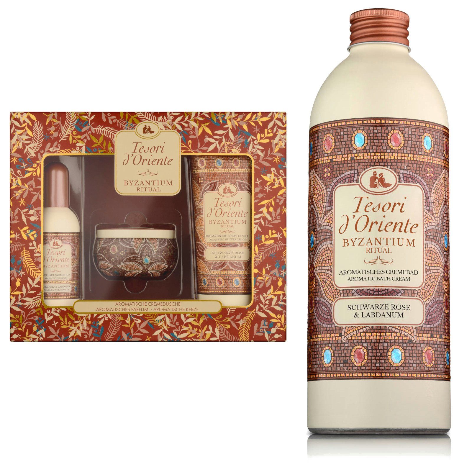 Tesori d´Oriente Pflege-Geschenkset Geschenkset Byzantium + Cremebad Byzantium Set, 4-tlg.