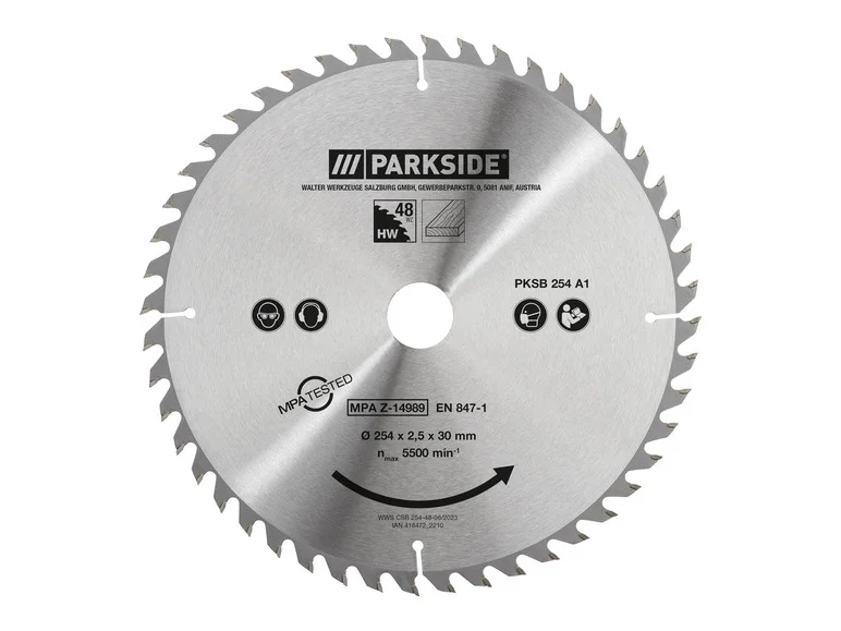 Lâmina de serra circular PARKSIDE® PKSB 254 A1, 10 polegadas