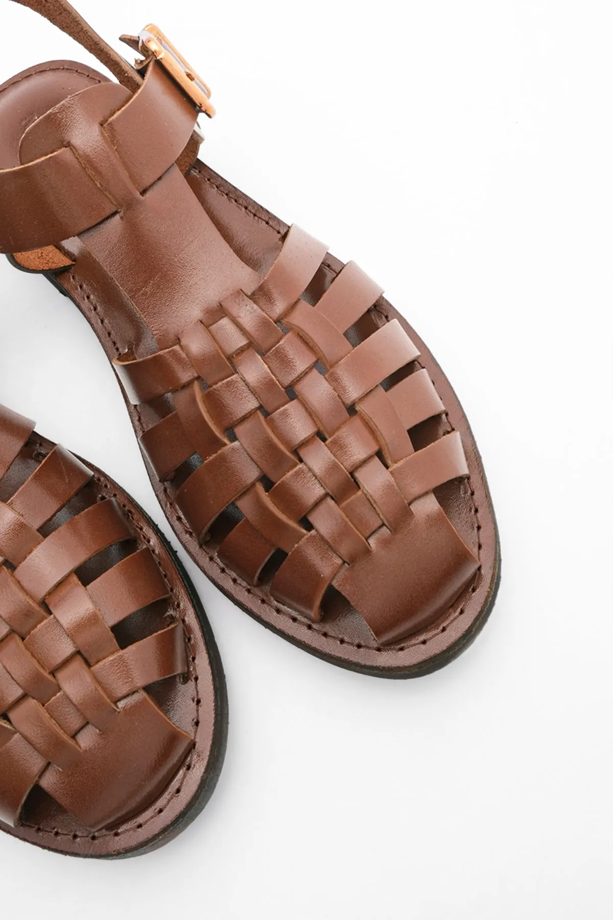 Marjin  Damen Sandalen Kesva Tan aus echtem Leder mit leichter Eva-Sohle