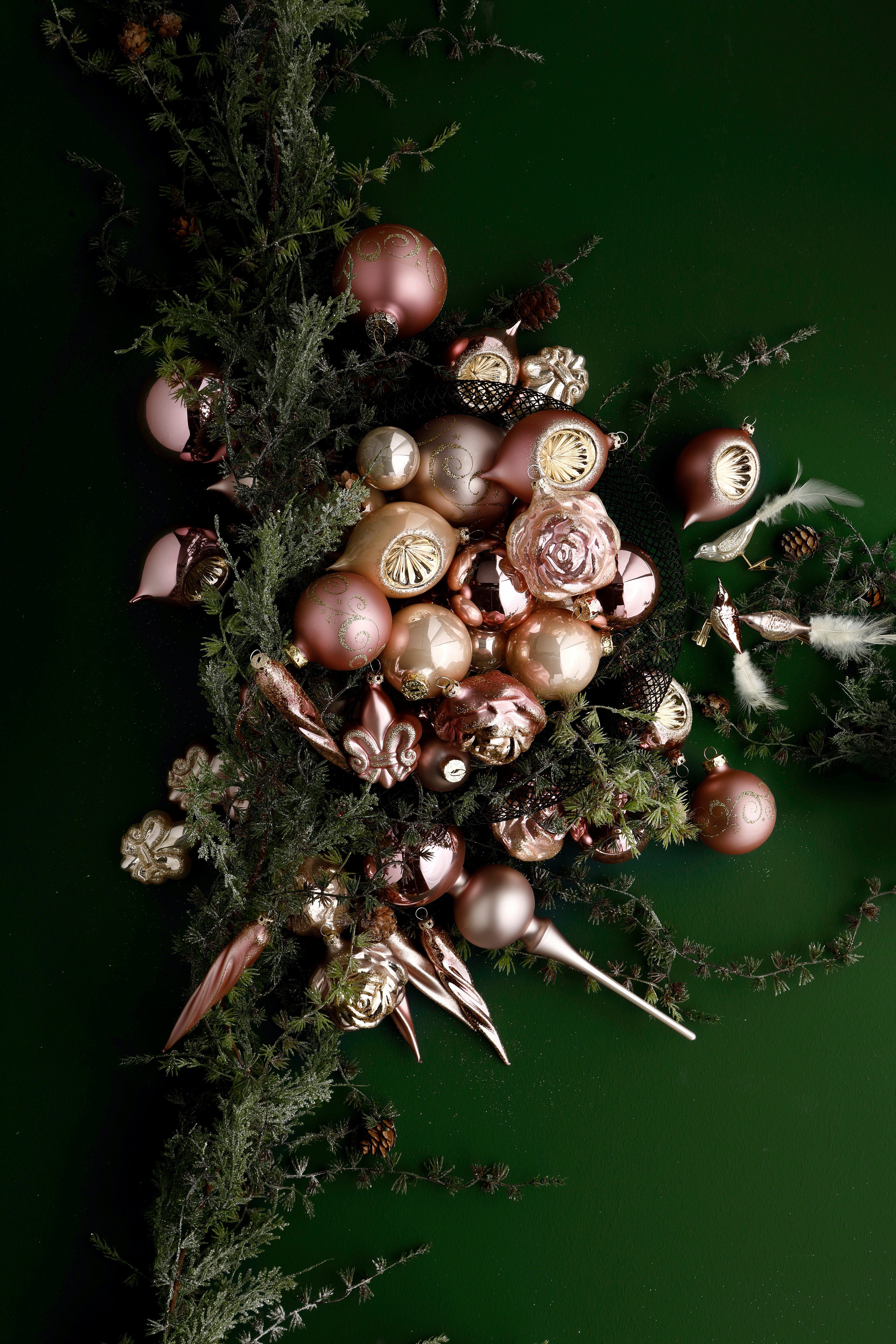 Thüringer Glasdesign Christbaumschmuck Lilien Deluxe, Weihnachtsdeko, Christbaumschmuck (6-tlg)