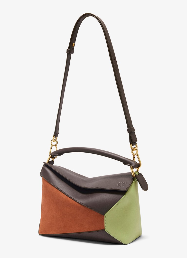LOEWE Puzzle Edge Small handbag made of calfskin with suede details