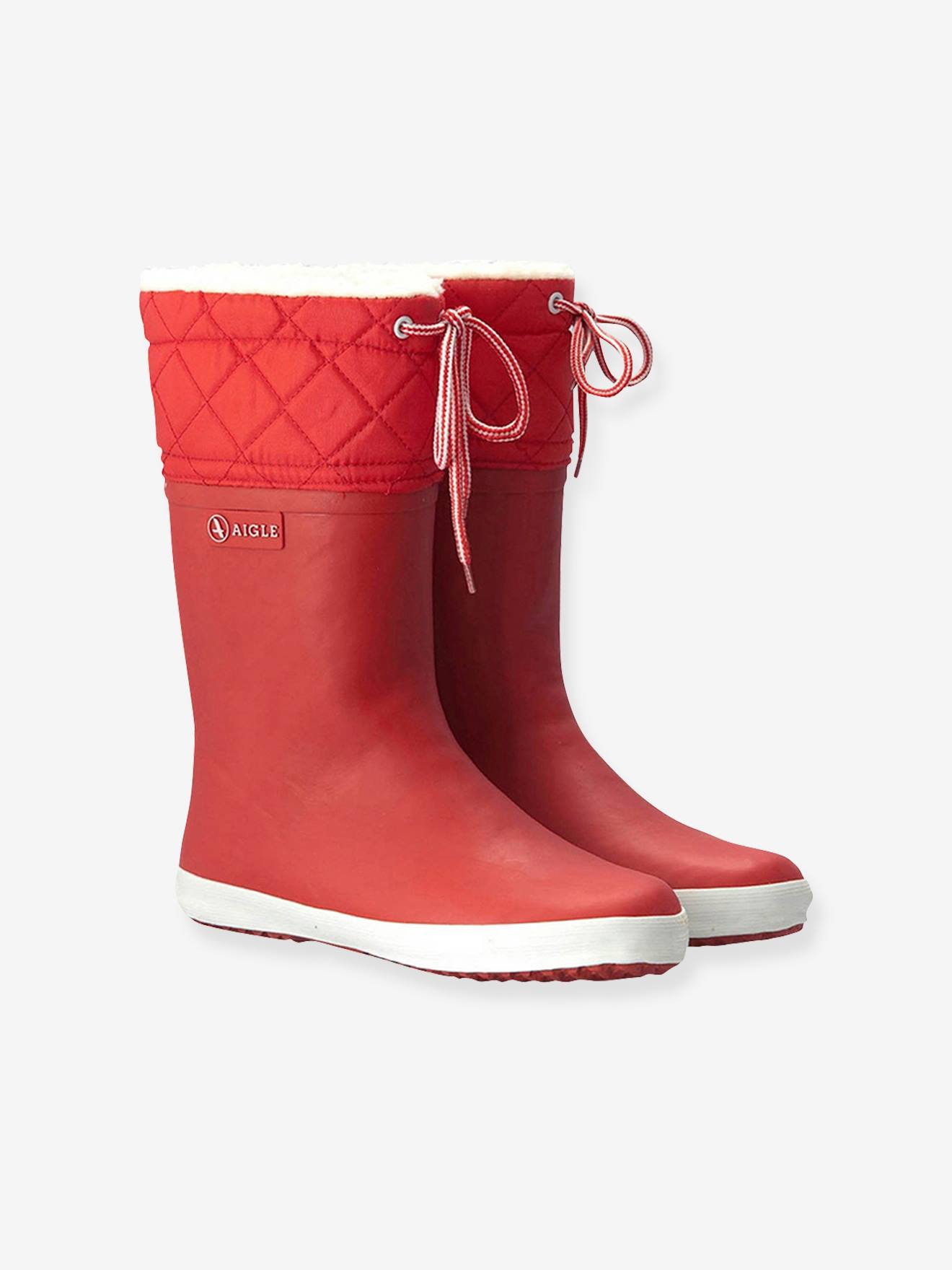 Bottes de pluie fourrées enfant Lolly Pop Giboulée AIGLE® marine blanc