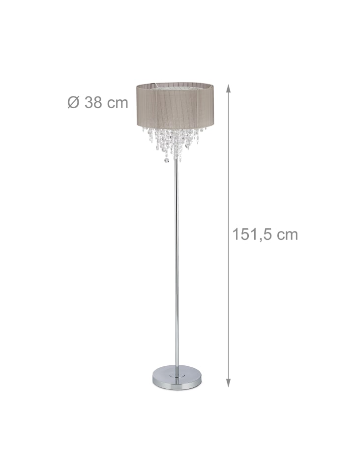 relaxdays Stehlampe  in Grau/Silber - (H)151,5 x Ø 38 cm günstig kaufen onesize