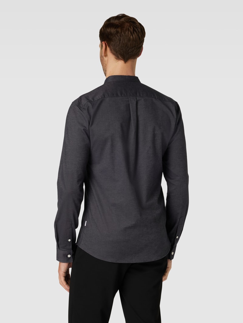 Slim Fit Freizeithemd mit Stehkragen Modell 'Superflex' in anthrazit