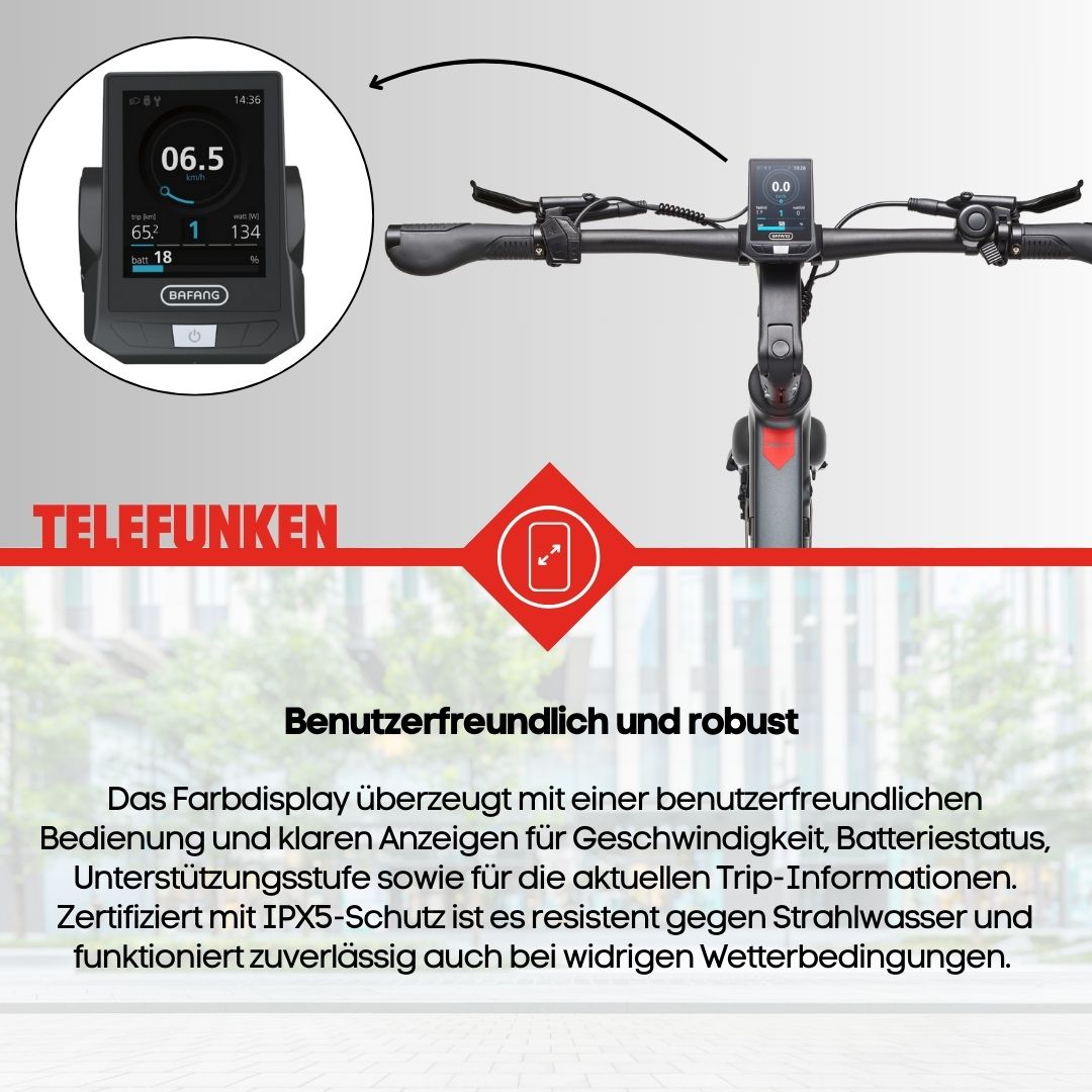 Telefunken Urban E-Bike Herren UH220 28 Zoll Hinterradmotor Automatikschaltung