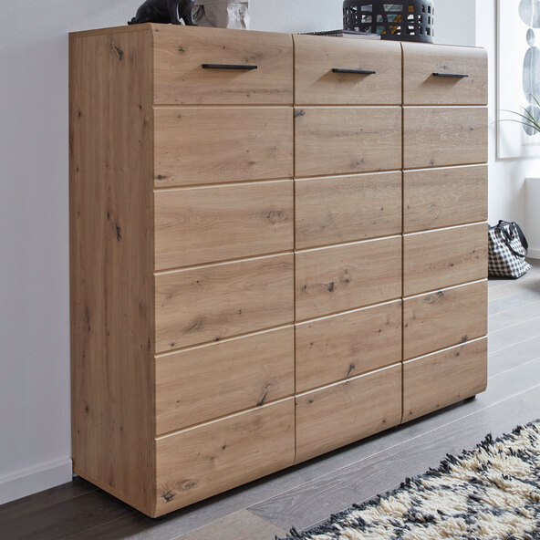 Schuhschrank, 3-türig, eiche