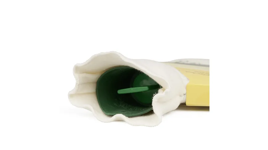 Grünspecht Naturkautschuk-Wärmflasche mit Bio-Bezug klein beige, grün