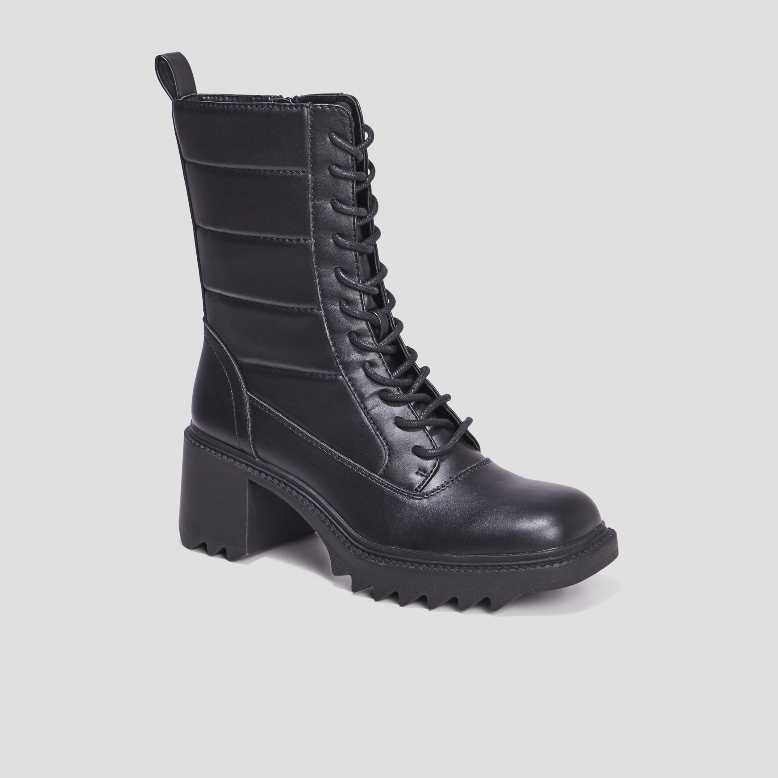 Bottes à talons crantées noir femme | La Halle