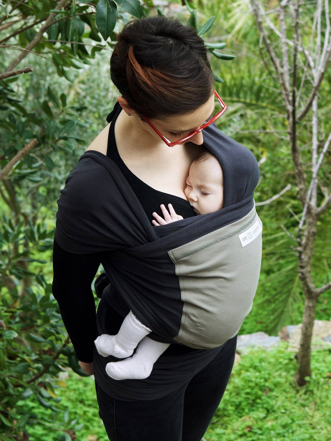 Echarpe de portage L'originale LOVE RADIUS by JE PORTE MON BEBE anthracite/olive