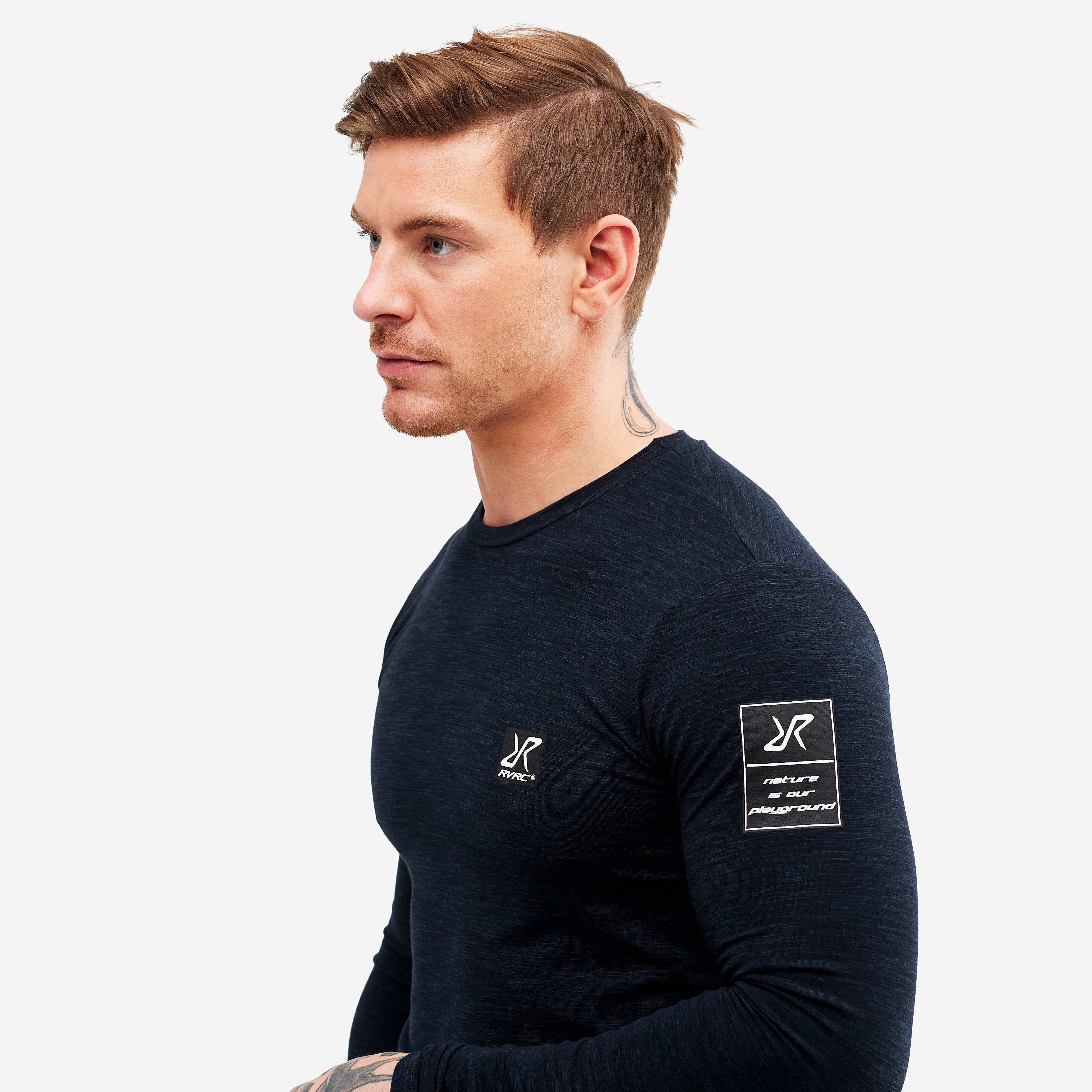 Adapt Long Sleeve Tee Homme Navy Melange