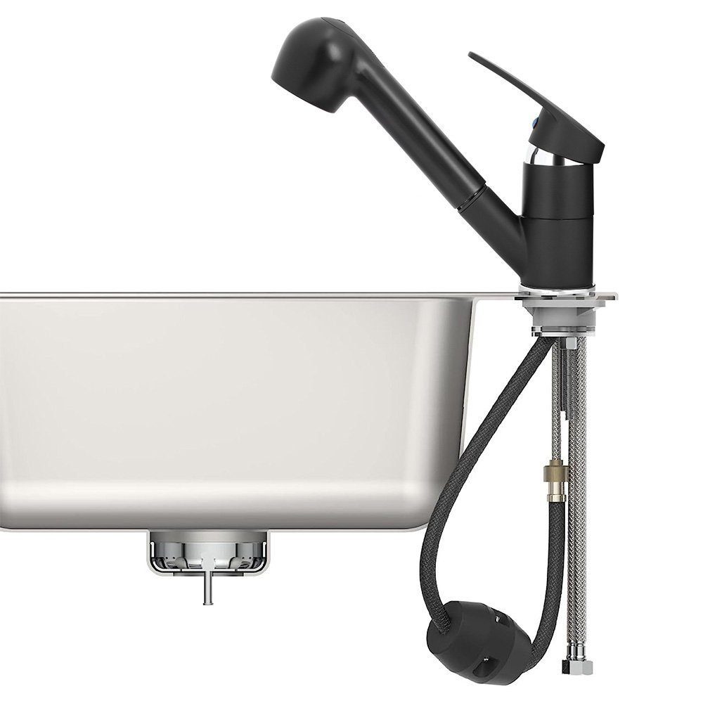 XERSEK Waschtischarmatur Waschtisch Armatur Wasserhahn Bad WC Küchenarmatur Spültischarmatur (360 ° Drehbare,2 Strahlarten,mit Herausziehbarer) Mit Ausziehbrause