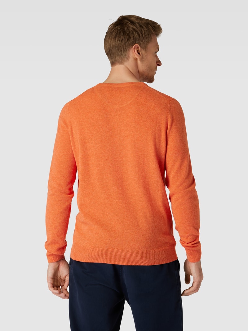 Strickpullover mit Rundhalsausschnitt in orange