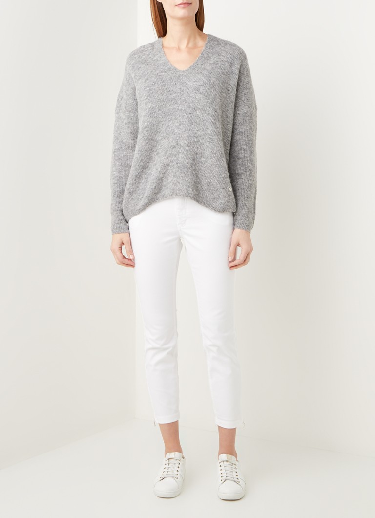 MAC Dream Chic mid waist slim fit cropped jeans with zipper detail