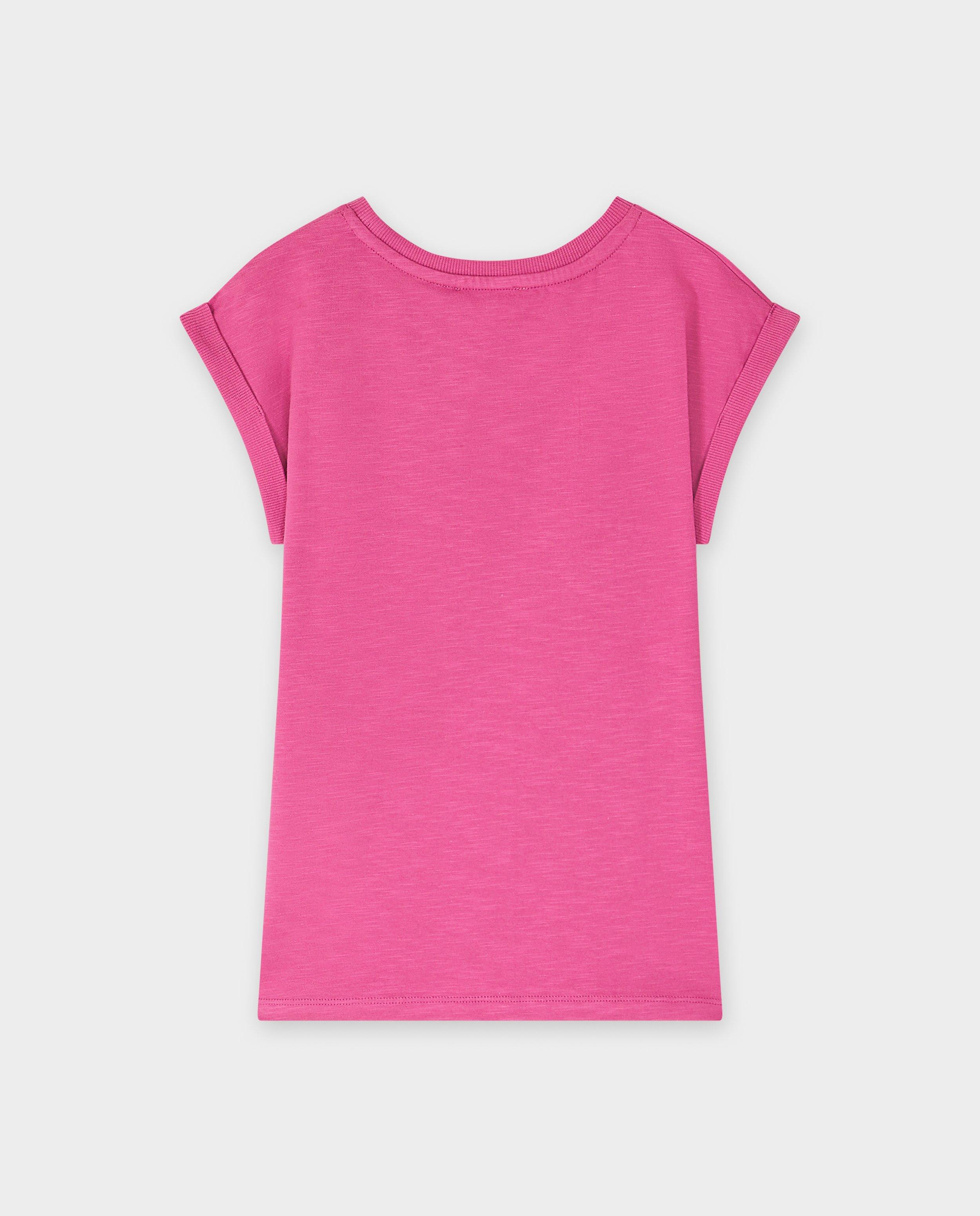 Tricou cu tematică de gheișă și litere mov cu sclipici