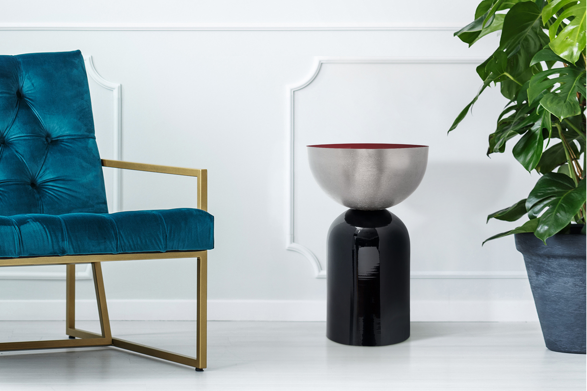 Kayoom Pflanzenständer Art Deco 125 Silber / Pflaume