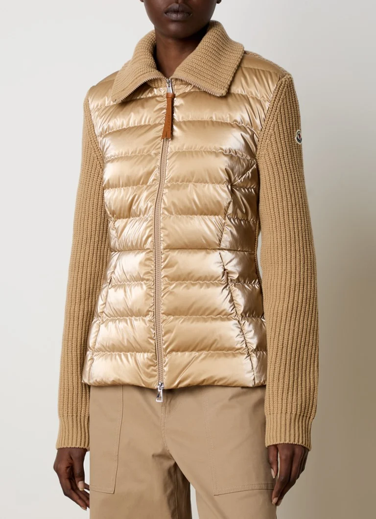Moncler Hienoneulottu villaneuletakki tikatulla etuosalla