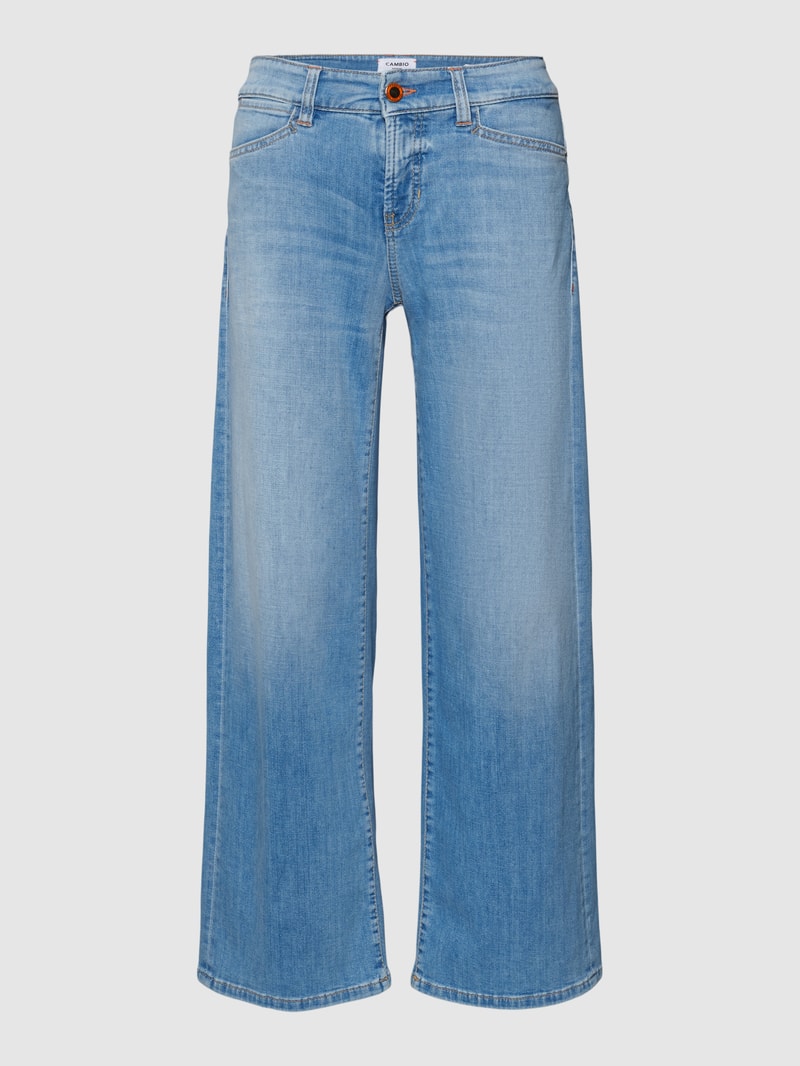 Jeans mit Label-Patch Modell 'CHRISTIE' in hellblau