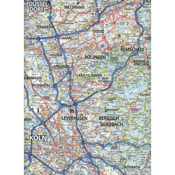 ADAC Regionalkarte Blatt 7 Ruhrgebiet, Köln, Münster 1:150 000 - Straßenkarte