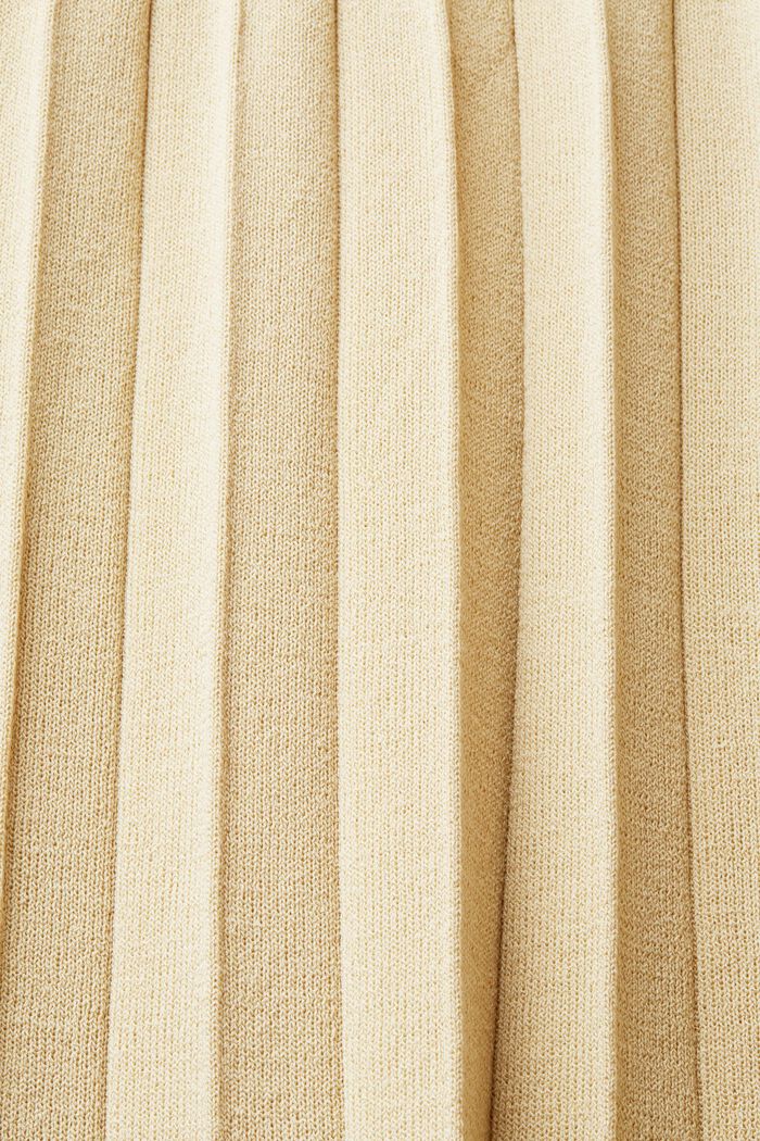 Plissiertes, ärmelloses Maxikleid mit Rundhals