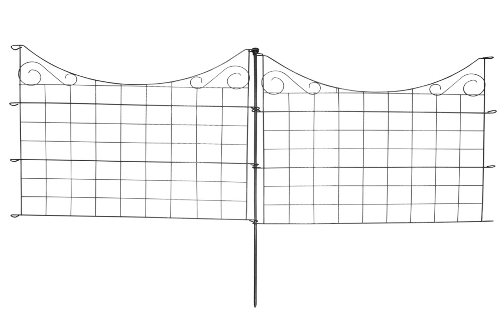 Powertec Garden Metall Gartenzaun mit Pulverbeschichtung C03,Anthrazit 775*640 mm,11-tlg.Set,2er Set