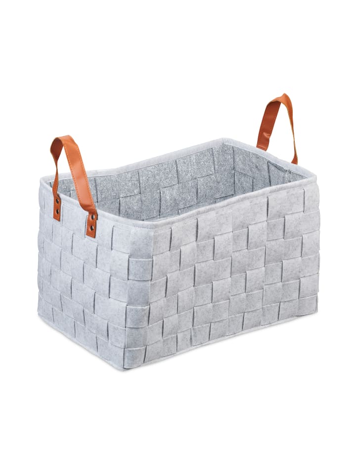 relaxdays Aufbewahrungskorb in Hellgrau günstig kaufen onesize