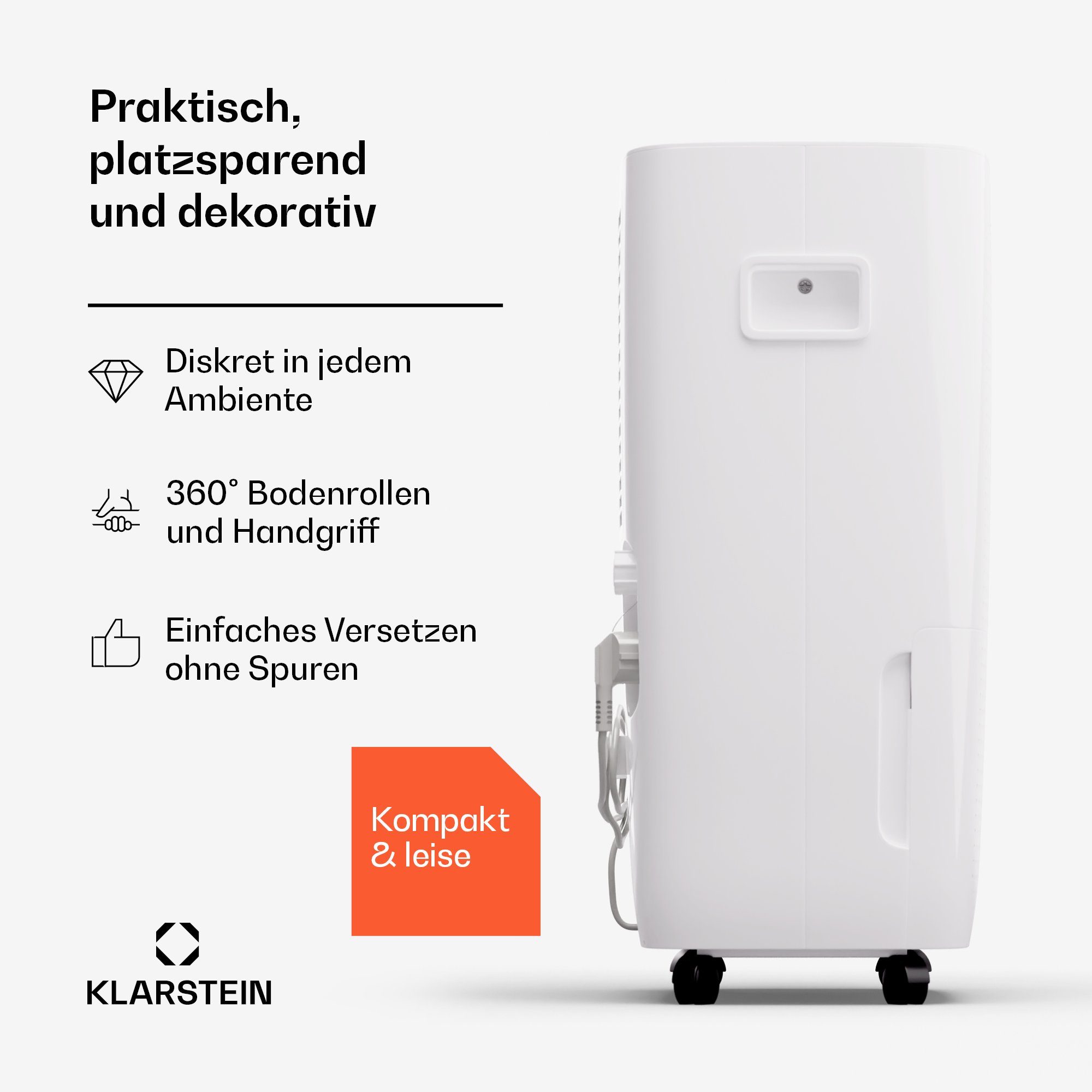 Klarstein Luftentfeuchter DryFy Connect 60 Luftentfeuchter, Elektrisch 60l/d 8 L Wasser Tank Wifi App