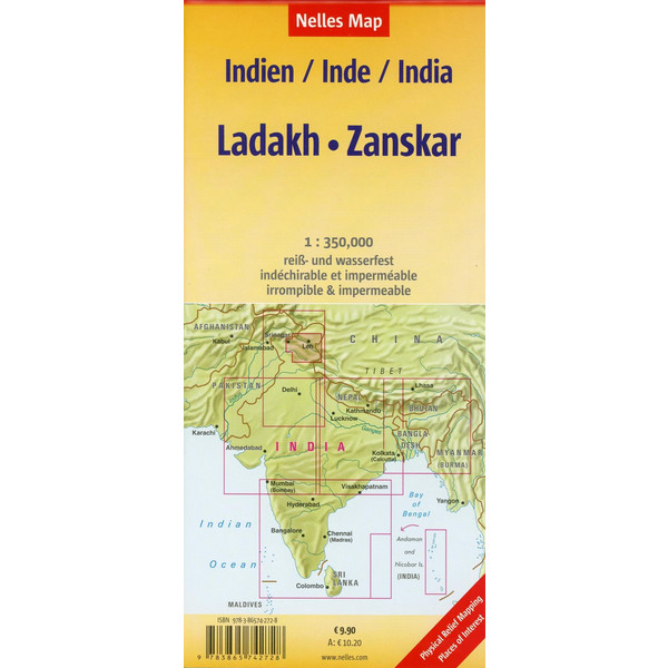 Nelles Map India: Ladakh - Zanskar 1 : 350 000 - Wanderkarte