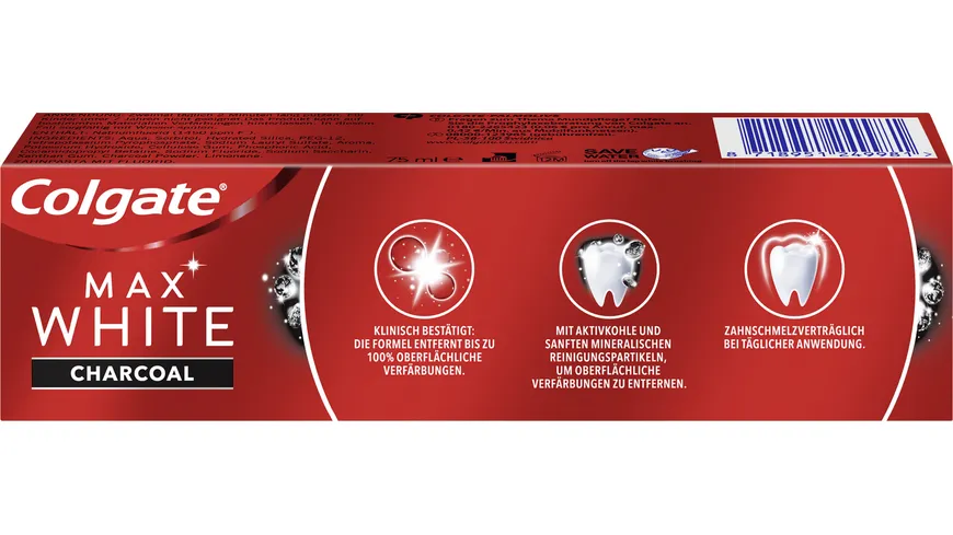 Colgate Max White Charcoal Zahnpasta mit Aktivkohle 75 ml