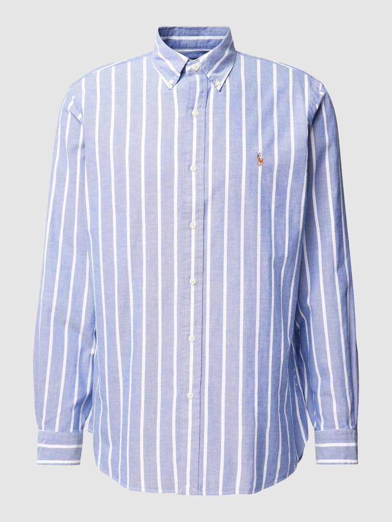 Custom Fit Freizeithemd mit Button-Down-Kragen in dunkelblau