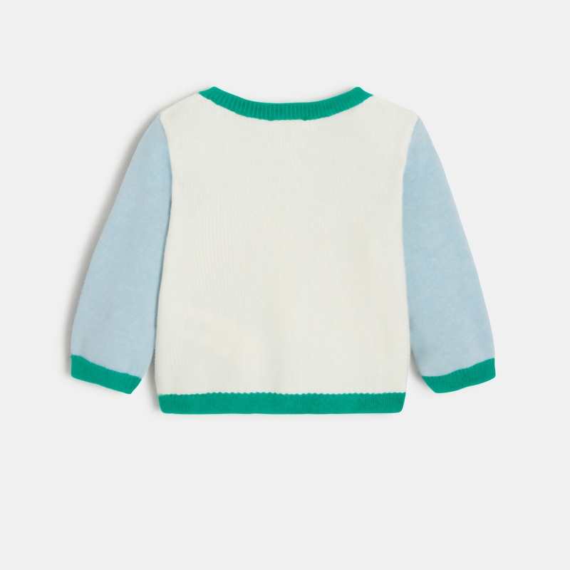 Cardigan bébé écru et vert Catimini