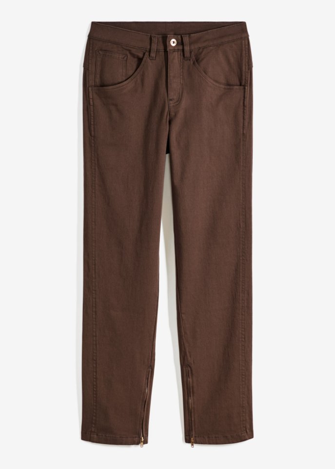 Twillhose mit Reißverschluss am Saum