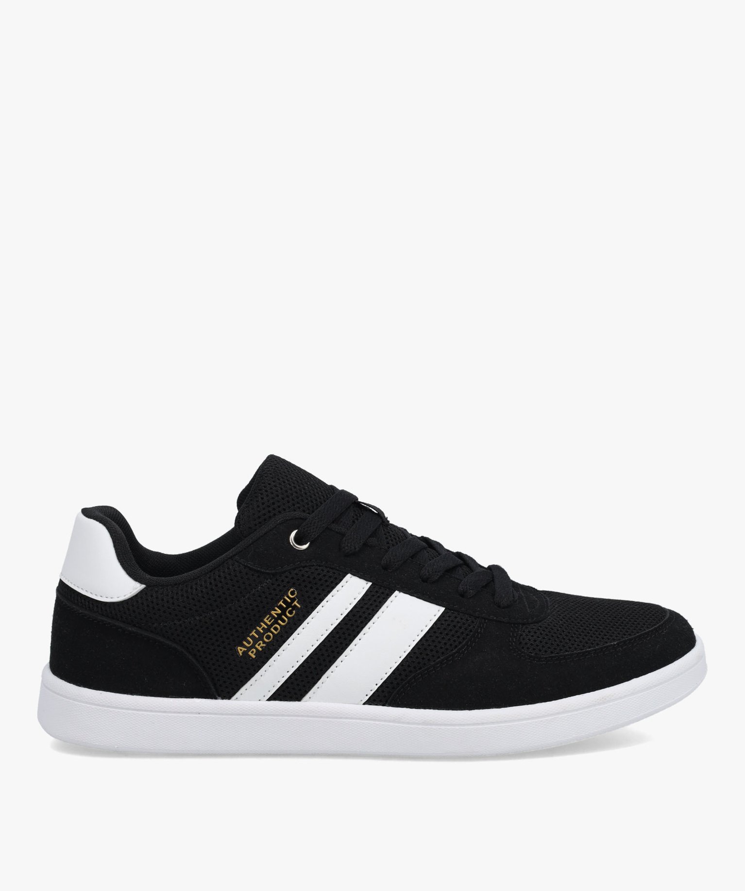 Baskets homme style casual bicolores à lacets noir | GEMO