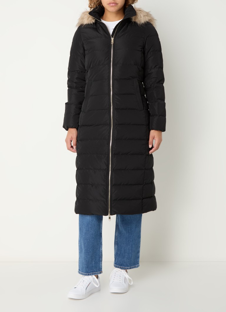 Tommy Hilfiger Quilted parka with down filling and detachable faux fur collar