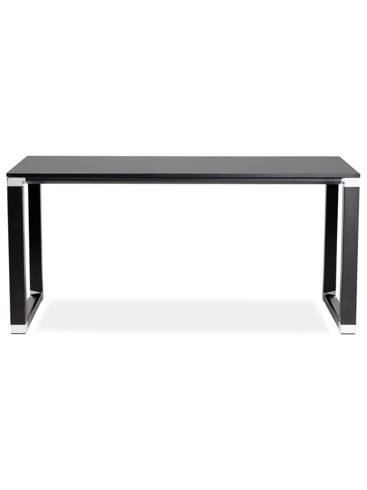 KADIMA DESIGN Schreibtisch 160x80 cm schlicht mit Chromakzenten, Holz & Metall in Schwarz günstig kaufen