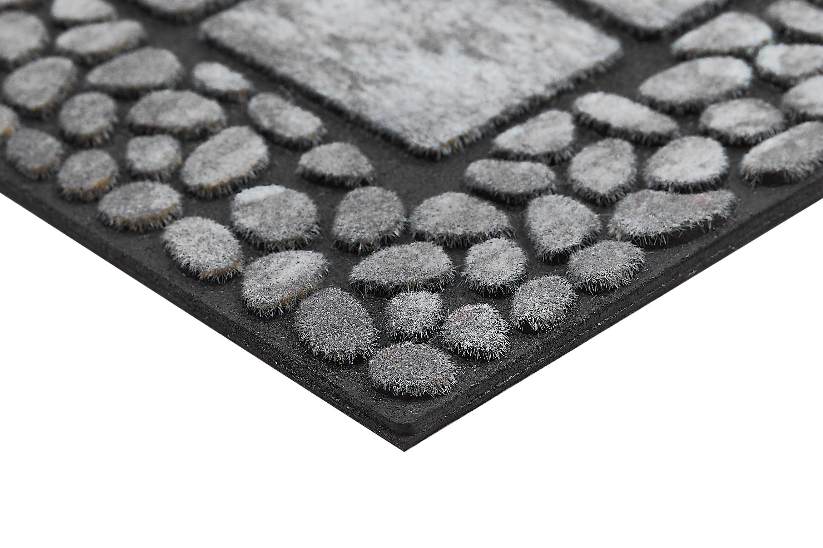 Stufenmatte Treppenmatte, Andiamo, rechteckig, Höhe: 10 mm, 24 x 90 cm, 2er Set, Outdoor, aus Gummi, Mosaik Muster