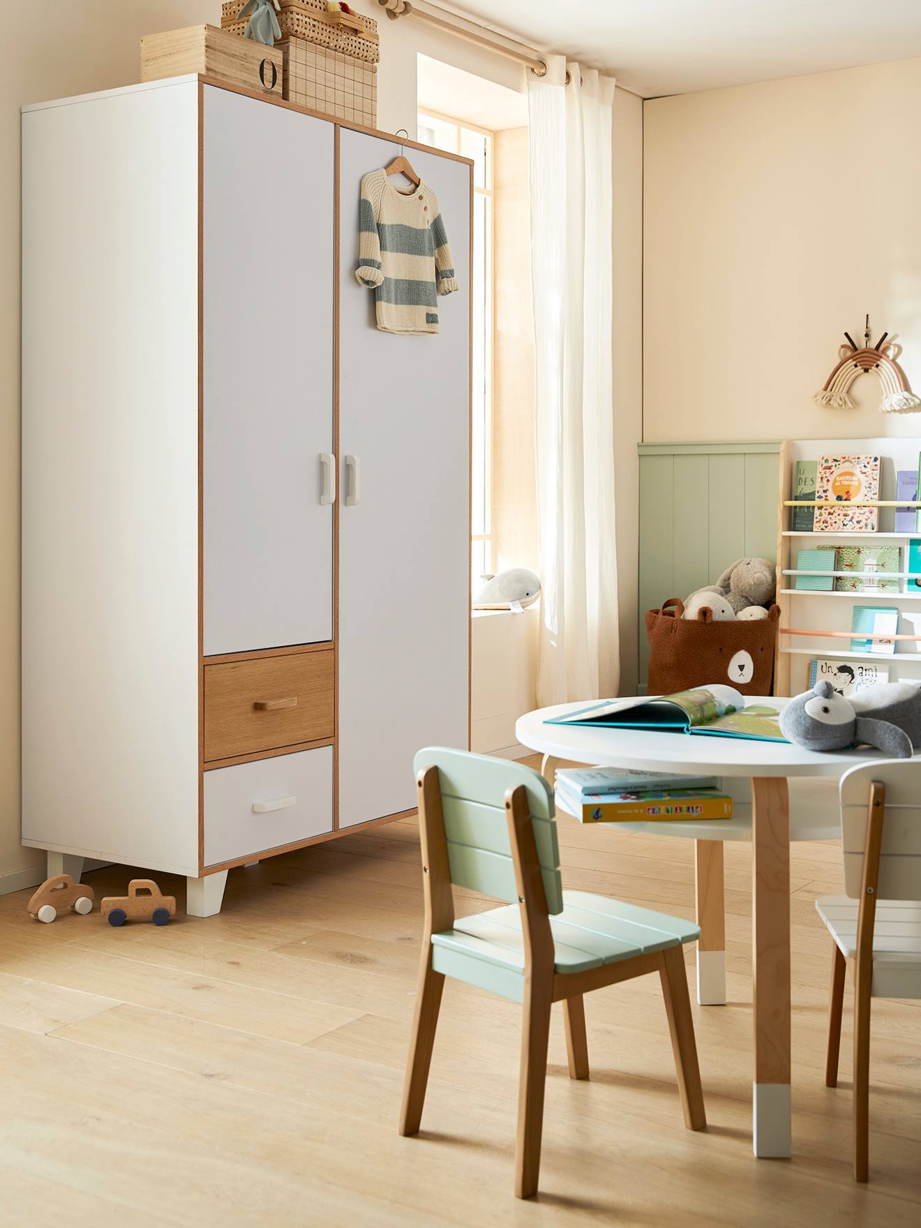 Vertbaudet Kinder Kleiderschrank HOPLA, 2 Türen - weiß