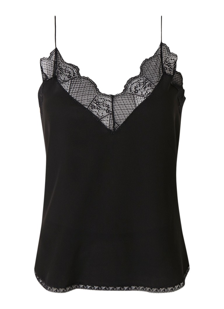 Top Christy din mătase cu bretele de la Zadig&Voltaire, superb cu dantelă.