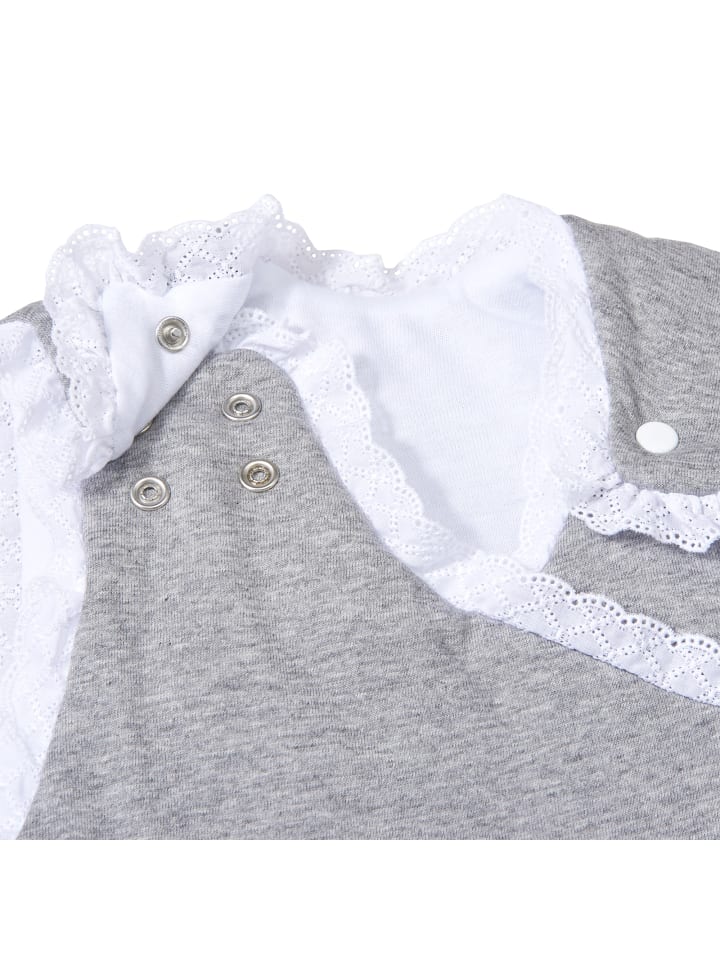 nordic coast company  Baby Schlafsack Grau mit Spitze günstig kaufen