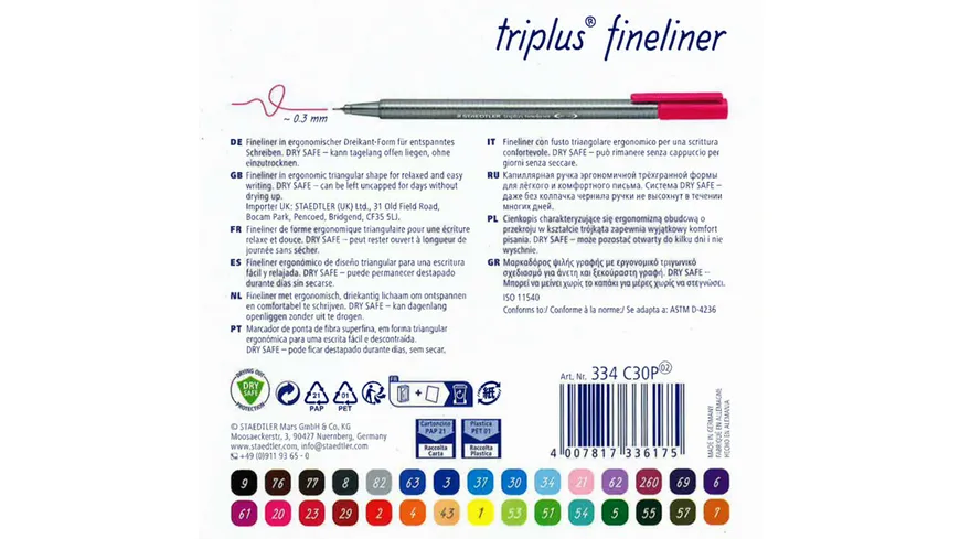 STAEDTLER® Feinschreiber triplus® Fineliner 24+6