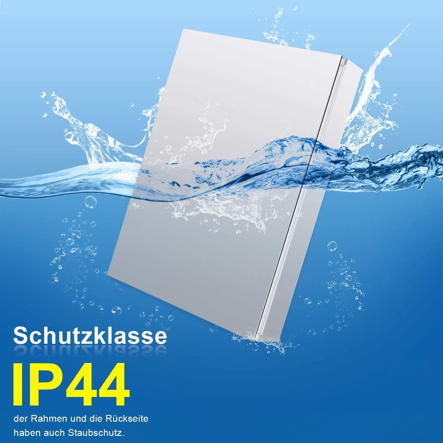 SONNI Badezimmerspiegelschrank Badezimmerspiegelschrank mit beleuchtung 70x65cm Bad Spiegelschrank Edelstahl, mit Steckdose Kippschalter Kabelloses Scharnier Design