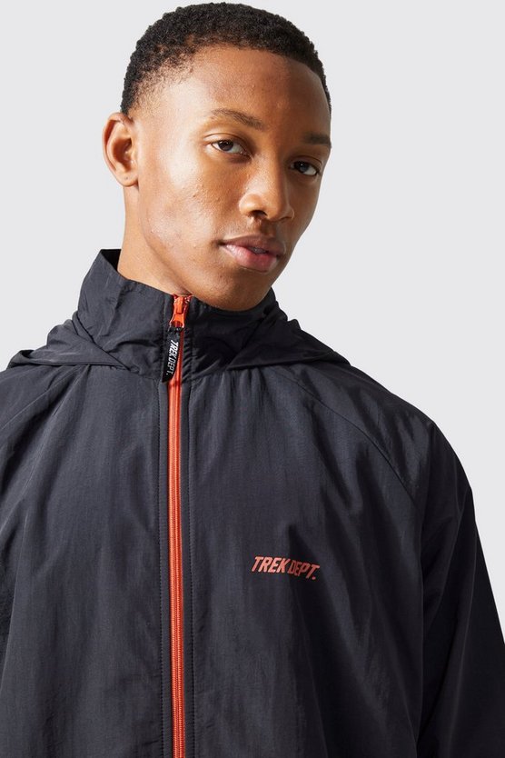 Active Oversize Nylon-Jacke in Knitteroptik
